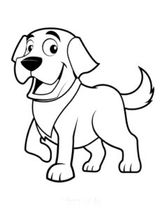 Dog coloring pages happy cute cartoon dog 400x518