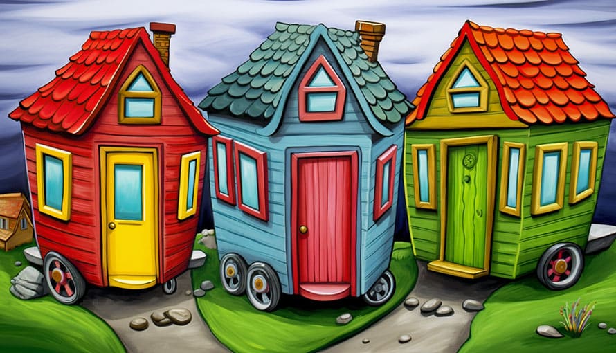 farebné domčeky na kolieskach hľadajú domov